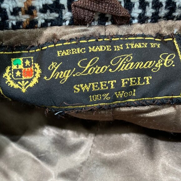 LORO PIANA & C. FABRIC MADE IN ITALY PLAID TWEED TRENCH COATS SIZE L - Picture 15 of 15